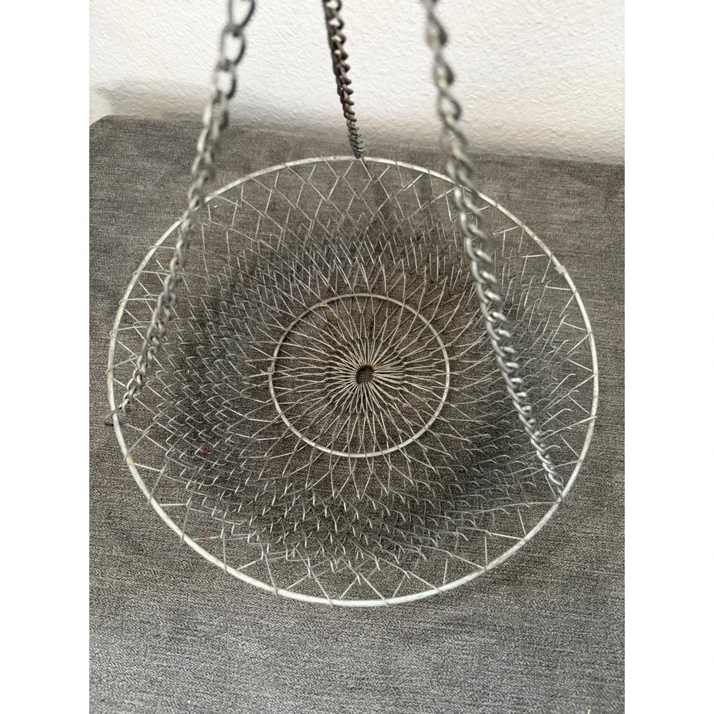 Folding Steel Wire Fishing Net Bait Cage Trap, Primitive Hanging Basket Collapse